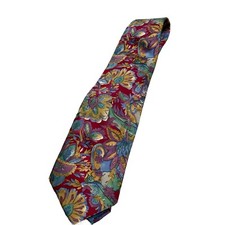 Strathmore Necktie Flower Burgundy Multi Color Italian Silk Mens