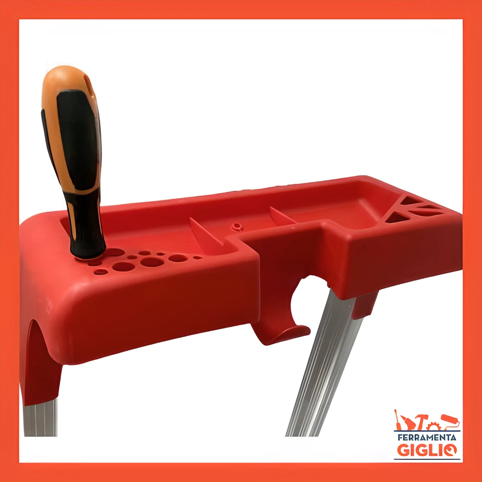 Scala in Alluminio 4 5 6 7 8 Gradini Pieghevole Scaletta Domestica Leggera - Immagine 2 di 4