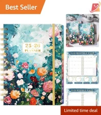 Academic Planner Floral 6.3" x 8.4" Weekly Monthly 2025-2026 Portable