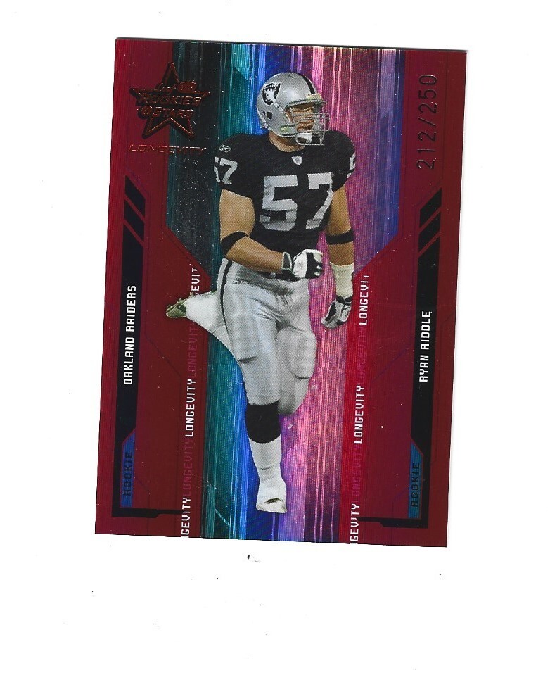 2005 Leaf Rookies and Stars Longevity Ruby #175 Ryan Riddle /250 RAIDERS