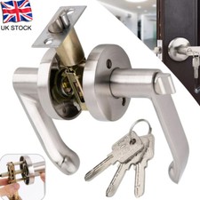Door Knob Lever Handle with Locks - Bedroom Internal Door Handle Sets with Keys