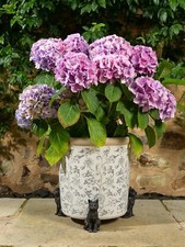 Potty Feet Cat Figures Planter Riser - Handmade Yard Art Ornaments - 3pcs