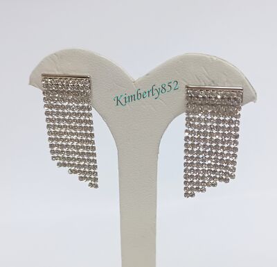 Swarovski Fit Pierced Earrings Mesh Clear Crystal RHS Authentic