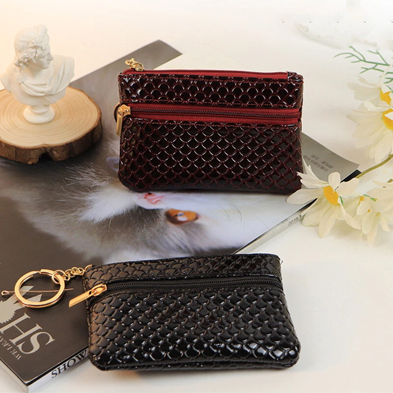 PU Leather Coin Purses Womens Small Change Money Bags Wallets Key Holder Case