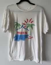 VINTAGE 90s Augusta By Sicily Italy Sunny Island Retro Italian Beach T-Shirt