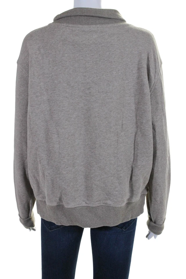 Varley Mujer Mezcla Algodón Cuello Alto Pullover Sudadera Top Taupe Talla S Foto 3 de 4