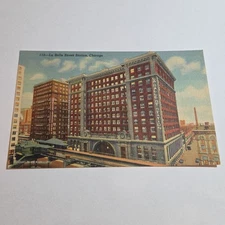Vintage Postcard La Salle Street Station Chicago IL Curt Teich