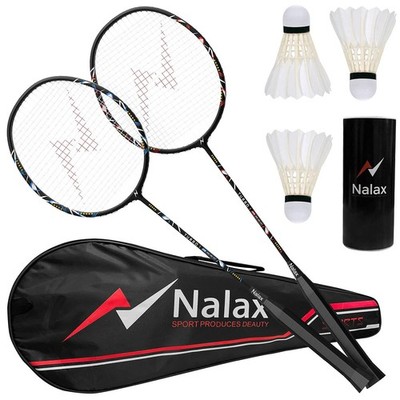 Nalax Badminton Set for 2 Players, Lightweight Graphite Badminton Rackets Com...