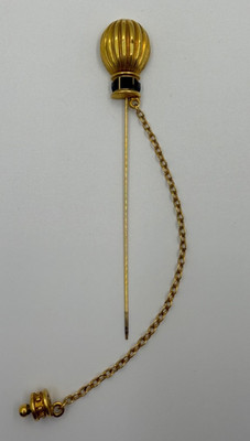 LANVIN Paris Anstecknadel | Vintage Reversnadel | Vergoldet | Schwarzes Email | 