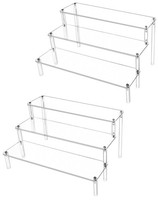 Acryl DisplaystäNder 3-Stufig 2Er 30X21Cm 4Mm Transparent Figuren Schmuck Deko
