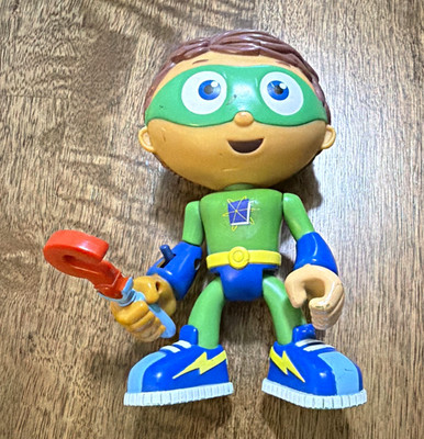 Super Why Green & Blue Plastic Superhero Action Figure Toy with Tool Accessory