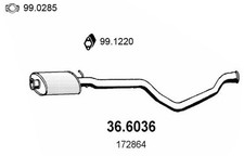 ASSO 36.6036 Mittelschalldämpfer Schalldämpfer passend für PEUGEOT 405 I (15B)