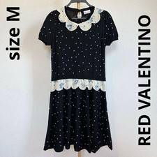Red Valentino Dot Pattern Short Sleeve Dress Floral