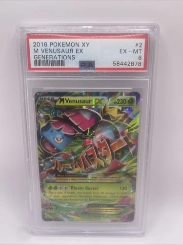 2016 POKEMON XY GENERATIONS #2 M VENUSAUR EX PSA 6