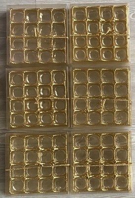 6 quadratische Schachteln mit Fenster für 24 kleine Marzipan Süßigkeiten Pralinen 14x14x3cm