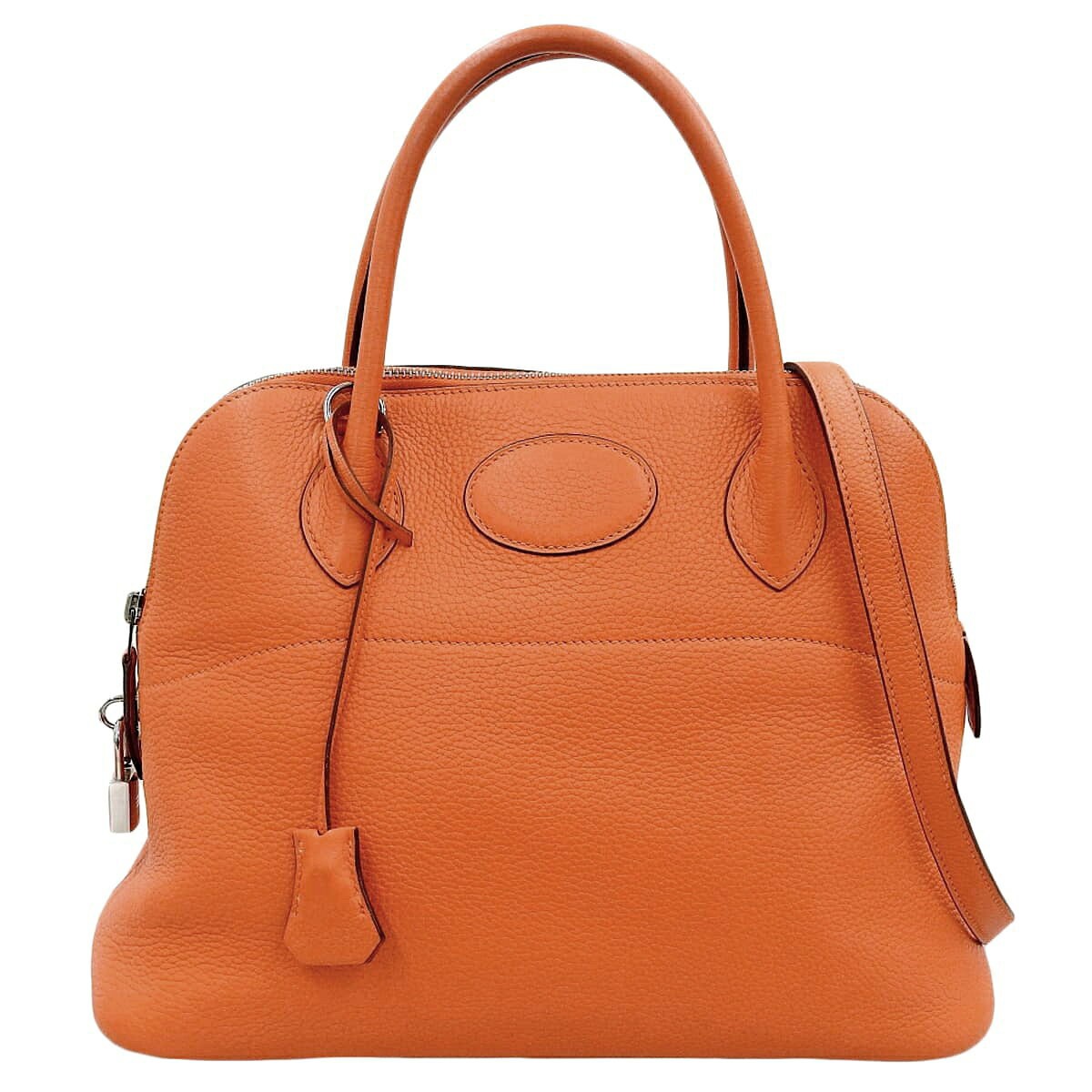 Hermes Bolide 31 Handbag Shoulder Bag Clochette Togo Leather Orange R Stamp 99