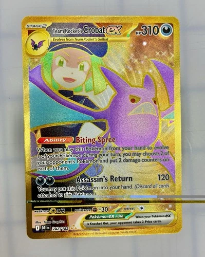 Team Rocket's Crobat ex 242/182 SV10 Destined Rivals Hyper Rare Holo 310 HP