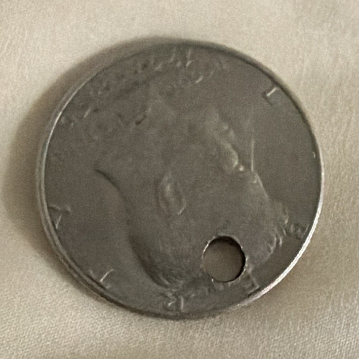 1976 Kennedy Half Dollar 50C Bicentennial Coin Drilled/Pierced Hole