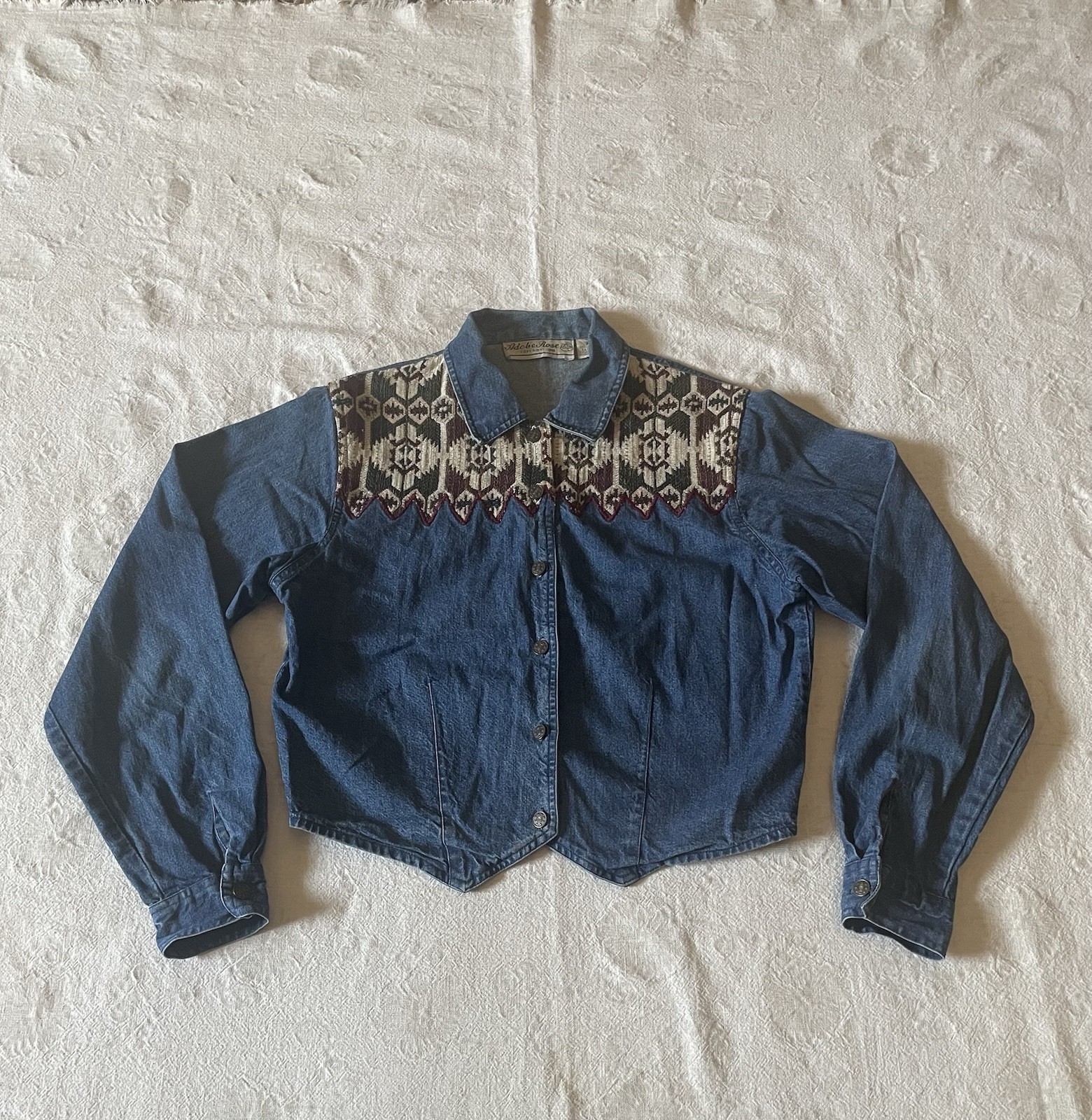 VINTAGE Adobe Rose Denim/Tapestry   Jacket - image 4