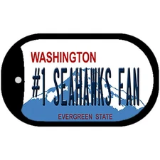 Number 1 Seahawks Fan Novelty Metal Dog Tag Necklace 2" x 1"