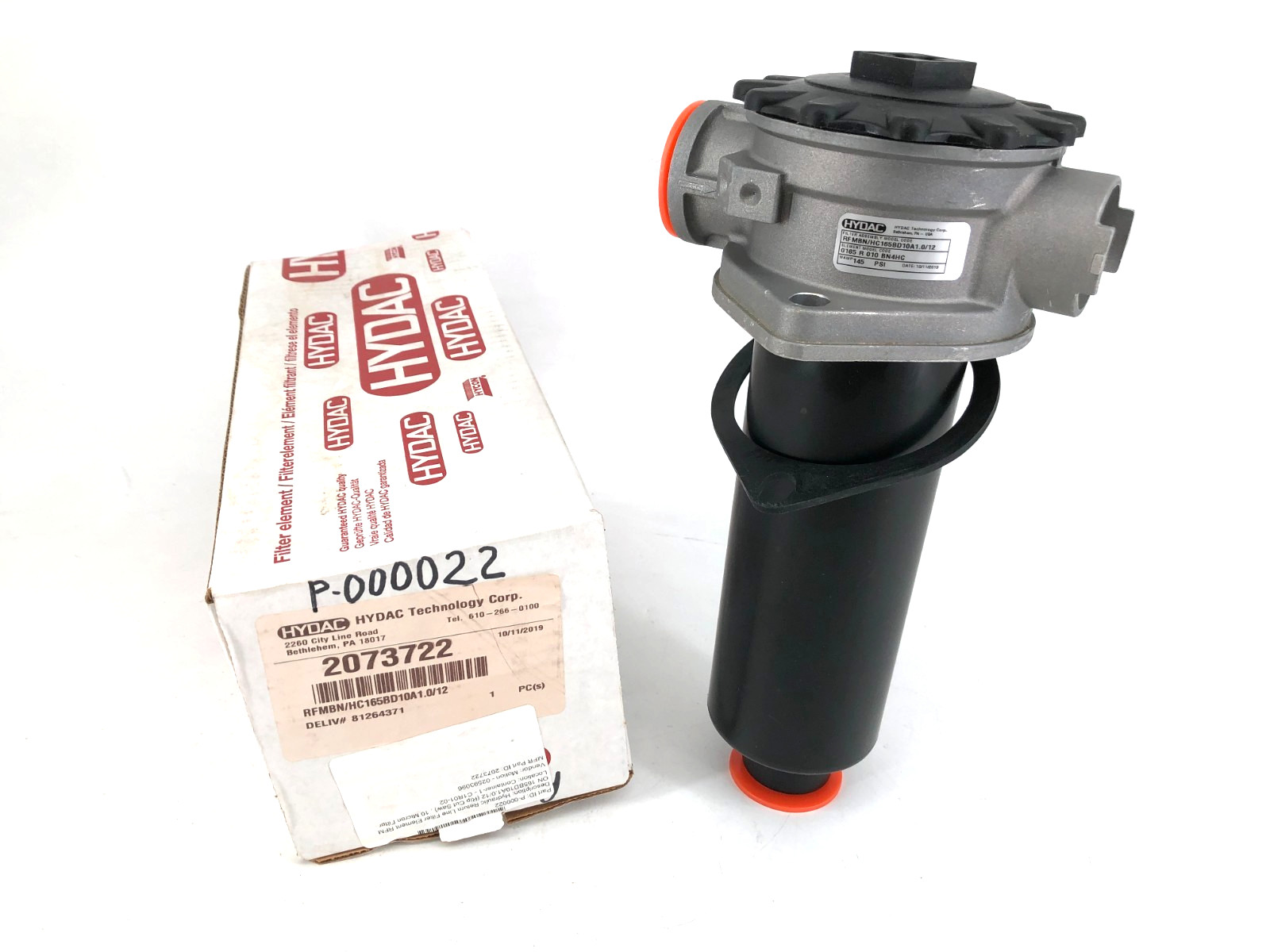 New Hydac RFMBN/HC165BD10A1.0/12 In-Tank Return Line Filter 2073722