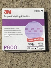 3M 30671 260L 6" Abrasive Sanding Discs, 600 Grit, Hook and Loop, 50 Discs