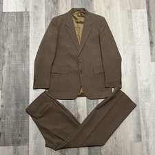 VTG 70s 80s Levis Sta Prest Brown Action Suit Two Piece Slacks Men's 42L Dacron