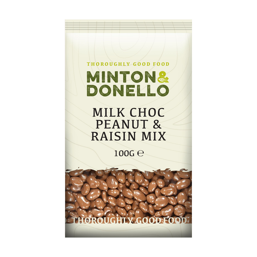 Minton & Donello Milk Chocolate Peanut & Raisin Mix 6 x 100g 600g