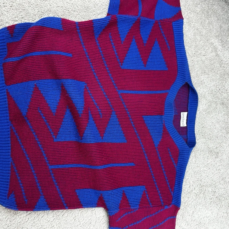 Vtg Garland Cosby Sweater 90s Hip Hop Ski Colorblock Stripes Shaker Knit Size L - Image 4 of 4
