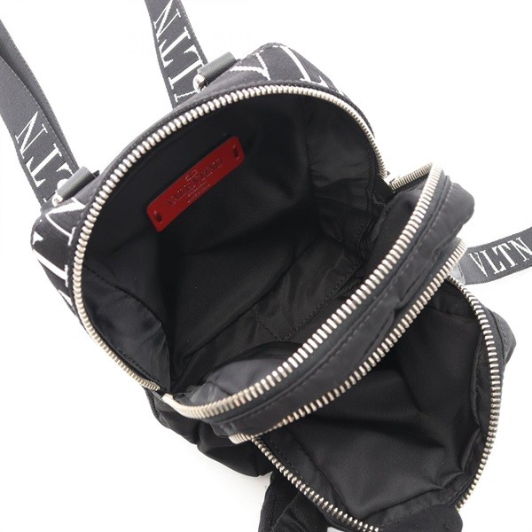 Valentino Men's Shoulder Bag Nylon Black Compact Used Authentic thumbnail 3