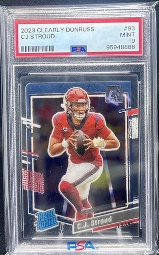 2023 Panini Clearly Donruss - Rated Rookie C.J. Stroud #93 (RC) PSA 9 Texans 🔥