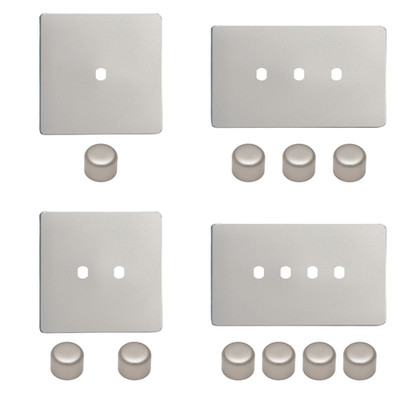 Varilight Screwless Satin Chrome Matrix Dimmerplatten & Dimmermodule LED VPRO