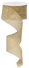 RG01896 Burlap Natural Wired Ribbon 2.5 Inches x 10 Yards Solid