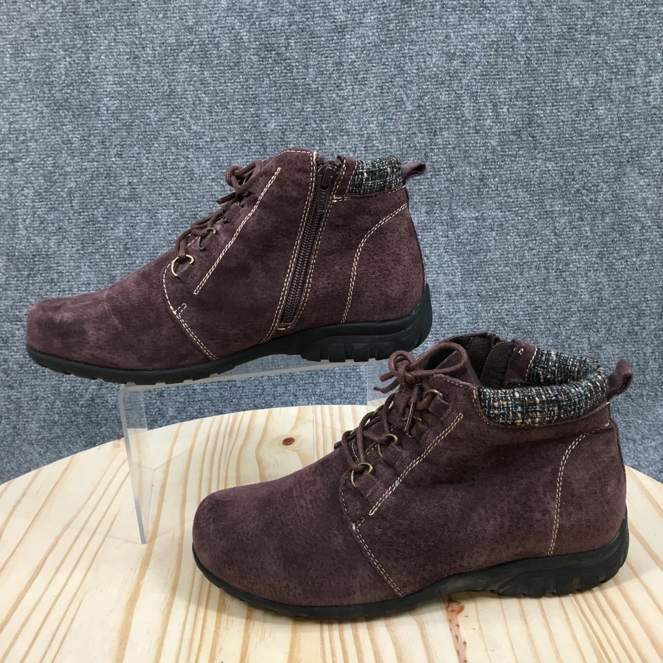 Botas Propet para mujer 7X EE Delaney informales con cordones cremallera botín WFV002S gamuza púrpura Foto 2 de 4