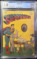 SUPERMAN #43 - CGC 3.0, W/OW  Pages - Lex Luthor  Story - 1946!  EXC!