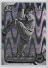 2022 Bowman Draft Chrome Black & White RayWave Refractor William Kempner g6p