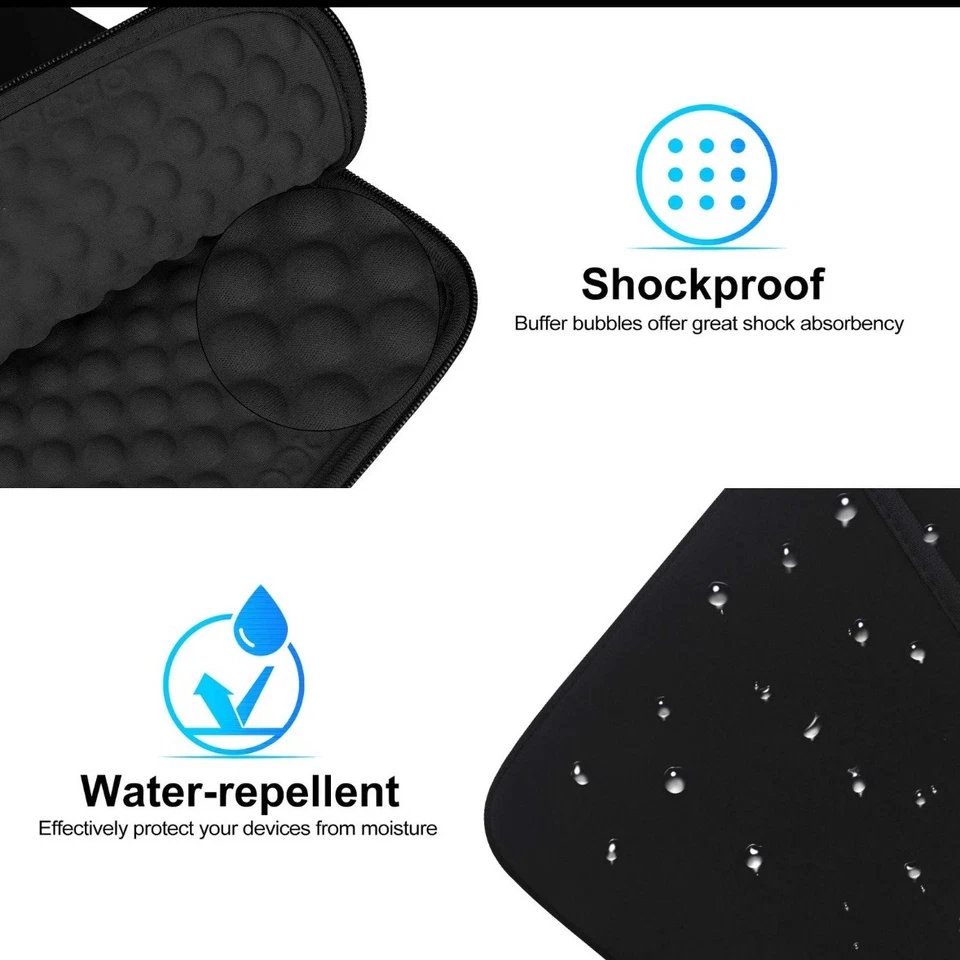 8 Inch Tablet Sleeve Waterproof Shockproof Neoprene Case with Extra Pocket - Image 4 of 4