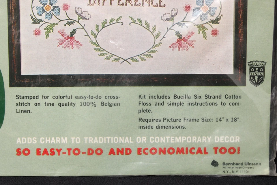 Vtg BUCILLA X-Stitch Needlework Kit #8752 Serenity Prayer Sampler NOS SEALED - Image 4 of 4