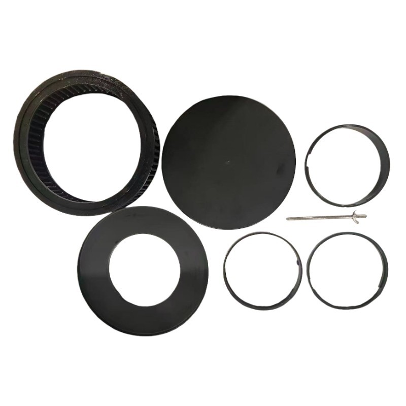 Black Air Cleaner 9" Dia x 2" High Suit Holley Edelbrock with 5-1/8" Neck