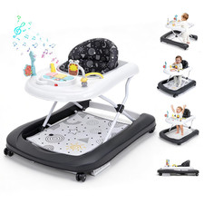 Baby Walker with Wheels, 5-in-1 Foldable Push Walker for Baby Boys 6-12 Months,