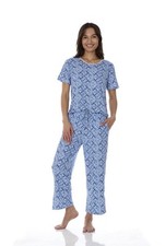 Flora Nikrooz Women's 2 Piece Pajama Set Pants W/ Pockets Short Sleeve Top XXL