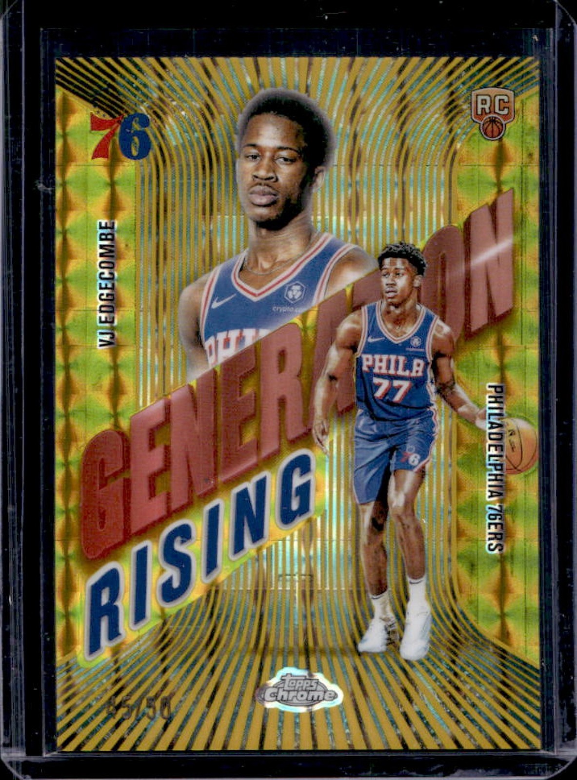 2025-26 Topps Chrome VJ Edgecombe Generation Rising RC Geometric Gold #/50