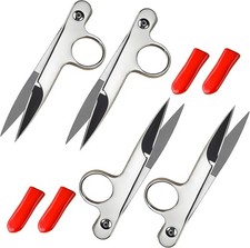 4 Pcs Thread Snips for Sewing, Sewing Scissors with Protective Rubber Silver