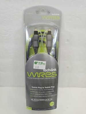 Techlink Wires Toslink Plug To Toslink Optical Media Cable 1.5m Optic New Sealed