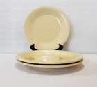 Fiestaware Dinner Plates 10 1/2" Fiesta Ivory Yellow Homer Laughlin HLC Set Of 3
