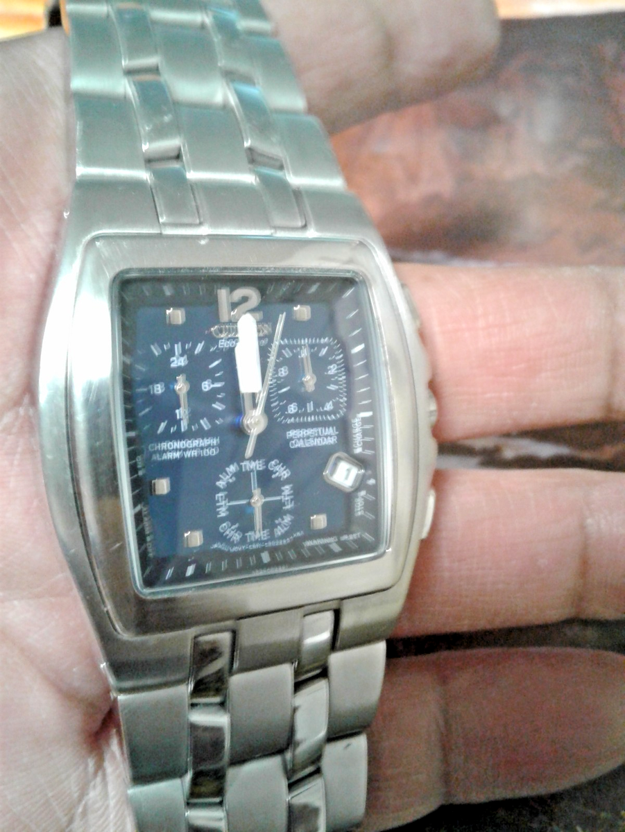Citizen Men's Eco-Drive perpetual calender Blue Dial Bracelet