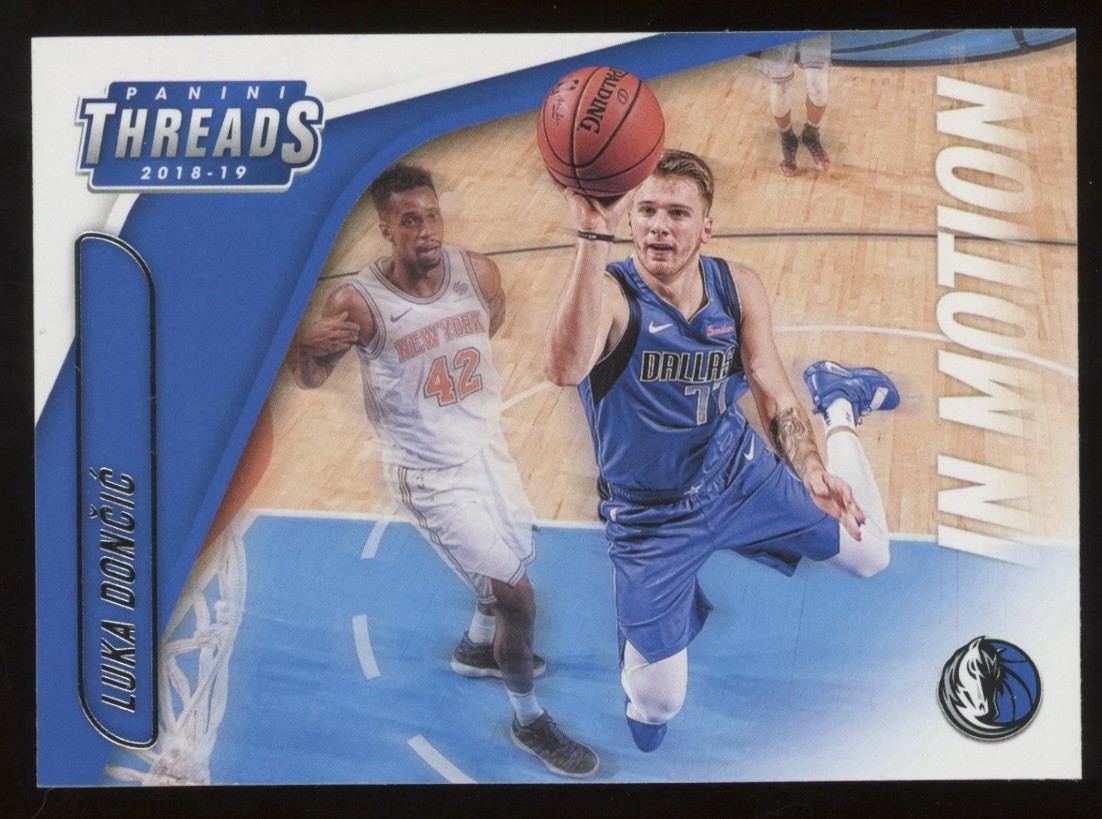 2018-19 Panini Threads Rookie In Motion Luka Doncic Mavericks Card #15
