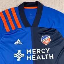 Adidas Mens XL Blue FC Cincinnati FCC Mercy Health Aeroready MLS Jersey 2019/20