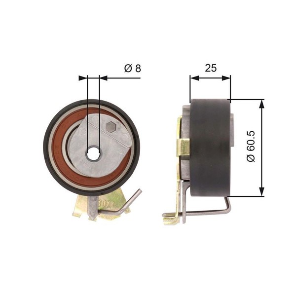 Spannrolle Zahnriemen Gates T43023 FÜR CitroËN Passend FÜR Fiat Peugeot-image