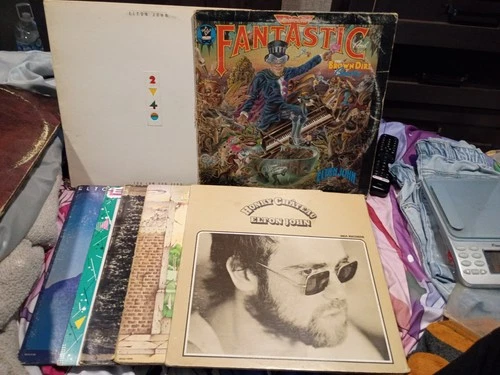 Lot Of (7)  Vintage Elton John Vinyl LP's Varying Condition See Pics!!